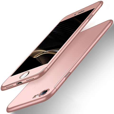 Apple iPhone SE3 (2022)用ハードケース プラスチック 質感もマット 前面と背面 360度 フルカバー アップル ローズゴールド