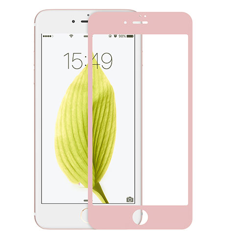 Apple iPhone SE3 (2022)用強化ガラス フル液晶保護フィルム F18 アップル ピンク