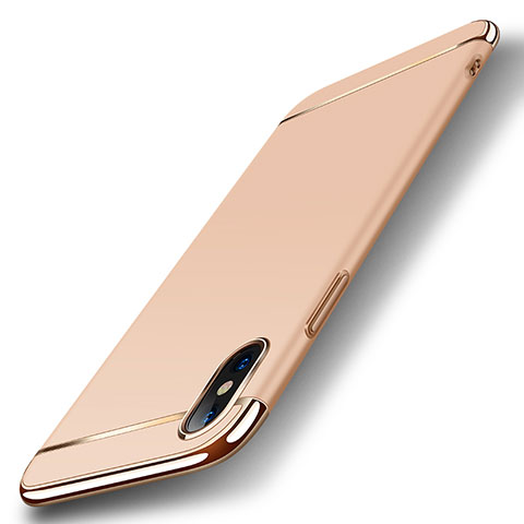 Apple iPhone X用ケース 高級感 手触り良い メタル兼プラスチック バンパー M05 アップル ゴールド