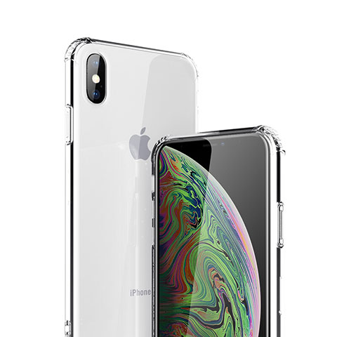 Apple iPhone X用極薄ソフトケース シリコンケース 耐衝撃 全面保護 クリア透明 R02 アップル クリア