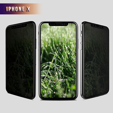 Apple iPhone X用反スパイ 強化ガラス 液晶保護フィルム S01 アップル クリア