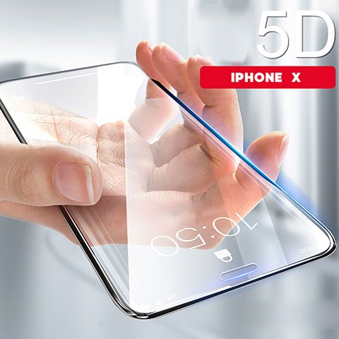 Apple iPhone X用強化ガラス 液晶保護フィルム 5D アップル クリア