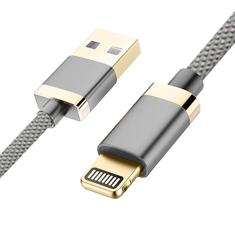 Apple iPhone XR用USBケーブル 充電ケーブル D24 アップル グレー