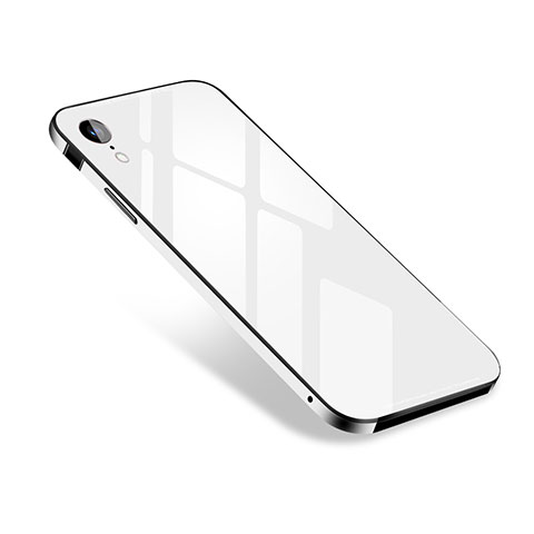 Apple iPhone XR用ケース 高級感 手触り良い アルミメタル 製の金属製 カバー M01 アップル ホワイト