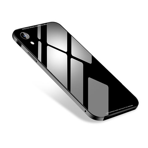 Apple iPhone XR用ケース 高級感 手触り良い アルミメタル 製の金属製 カバー M01 アップル ブラック