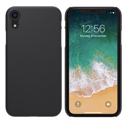 Apple iPhone XR用ハードケース プラスチック 質感もマット アップル ブラック