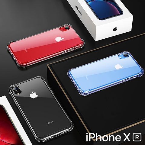Apple iPhone XR用極薄ソフトケース シリコンケース 耐衝撃 全面保護 クリア透明 HC02 アップル クリア