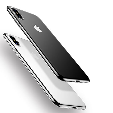 Apple iPhone Xs用極薄ソフトケース シリコンケース 耐衝撃 全面保護 クリア透明 T22 アップル クリア