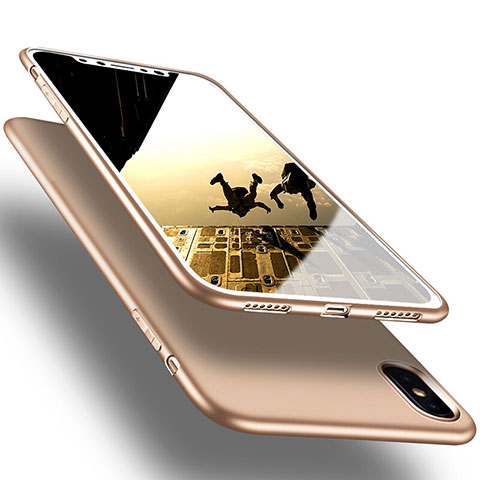 Apple iPhone Xs用極薄ソフトケース シリコンケース 耐衝撃 全面保護 S16 アップル ゴールド