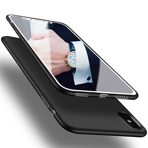 Apple iPhone Xs用極薄ソフトケース シリコンケース 耐衝撃 全面保護 S16 アップル ブラック