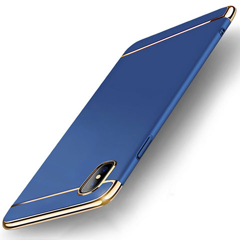 Apple iPhone Xs用ケース 高級感 手触り良い メタル兼プラスチック バンパー M05 アップル ネイビー