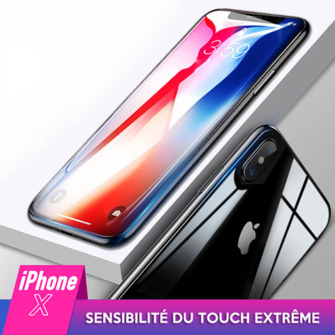 Apple iPhone Xs用強化ガラス 液晶保護フィルム 背面保護フィルム同梱 アップル クリア