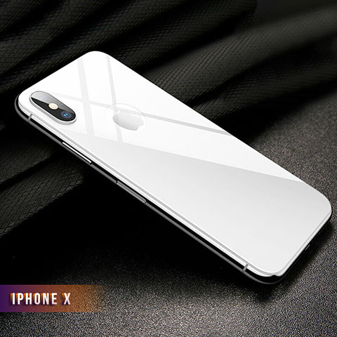 Apple iPhone Xs用強化ガラス 背面保護フィルム B02 アップル ホワイト