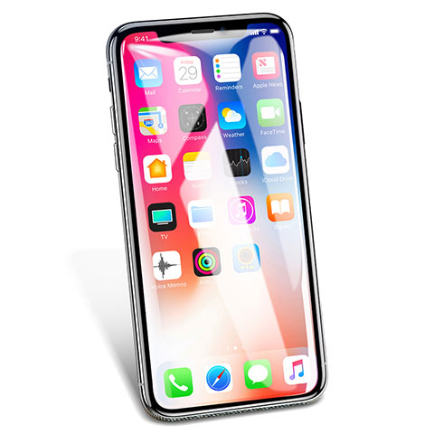 Apple iPhone Xs用強化ガラス フル液晶保護フィルム V02 アップル ホワイト
