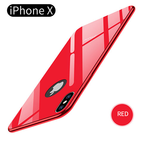 Apple iPhone Xs Max用シリコンケース ソフトタッチラバー 鏡面 アップル レッド