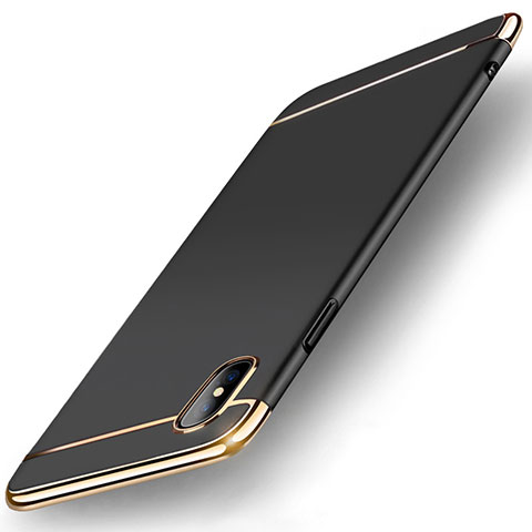 Apple iPhone Xs Max用ケース 高級感 手触り良い メタル兼プラスチック バンパー M05 アップル ブラック