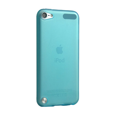 Apple iPod Touch 5用極薄ケース クリア透明 プラスチック アップル ブルー