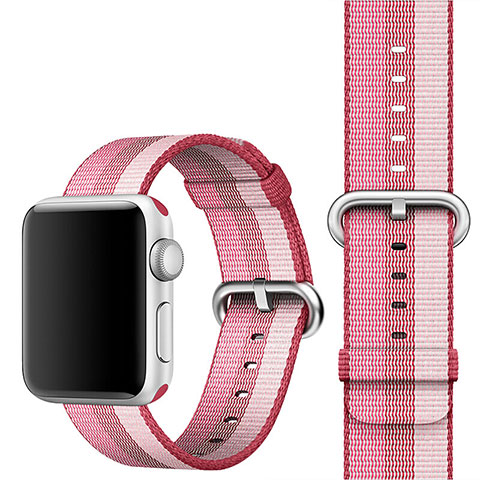 Apple iWatch 2 42mm用ウーブンナイロンバンド アップル ピンク