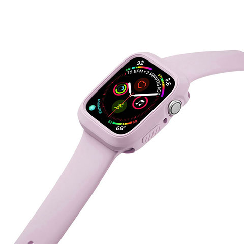 Apple iWatch 5 40mm用360度 フルカバー極薄ソフトケース シリコンケース 耐衝撃 全面保護 バンパー アップル ピンク