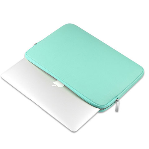 Apple MacBook 12 インチ用高品質ソフトレザーポーチバッグ ケース イヤホンを指したまま L16 アップル グリーン