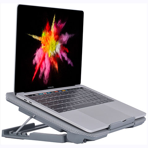 Apple MacBook Air 11 インチ用ノートブックホルダー クーラー 冷却パッド ファン ラップトップスタンド 9インチ〜16インチ M16 アップル シルバー