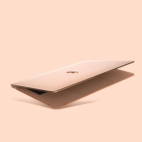 Apple MacBook Air 13 インチ (2020)用ハードケース プラスチック 質感もマット カバー M03 アップル ゴールド