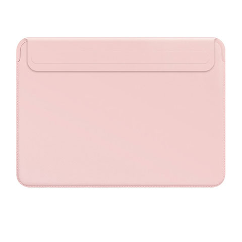 Apple MacBook Air 13 インチ (2020)用高品質ソフトレザーポーチバッグ ケース イヤホンを指したまま L01 アップル ピンク