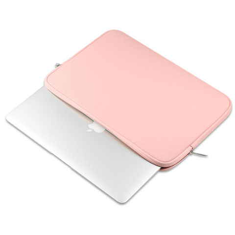 Apple MacBook Air 13.3 インチ (2018)用高品質ソフトレザーポーチバッグ ケース イヤホンを指したまま L16 アップル ピンク