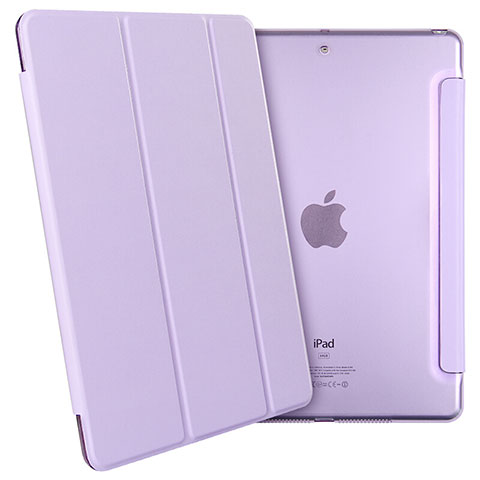 Apple New iPad 9.7 (2017)用手帳型 レザーケース スタンド アップル パープル