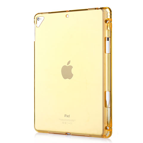 Apple New iPad 9.7 (2017)用極薄ソフトケース シリコンケース 耐衝撃 全面保護 クリア透明 H01 アップル ゴールド