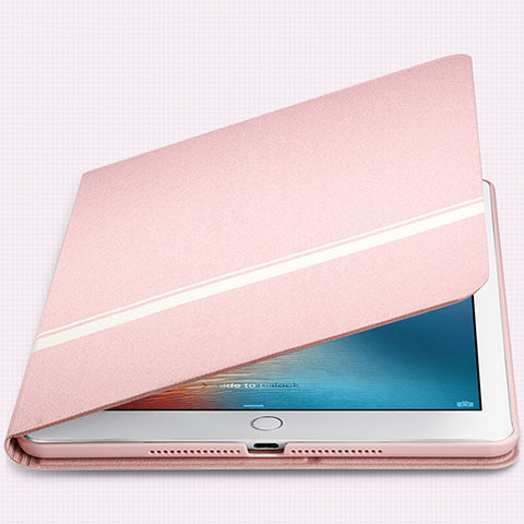 Apple New iPad 9.7 (2018)用手帳型 レザーケース スタンド L05 アップル ピンク