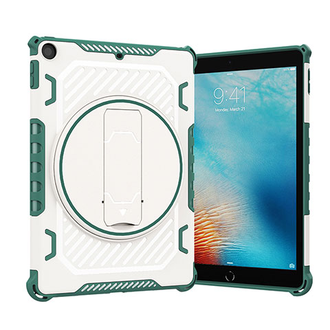 Apple New iPad 9.7 (2018)用ハイブリットバンパーケース スタンド プラスチック 兼シリコーン カバー L09 アップル グリーン