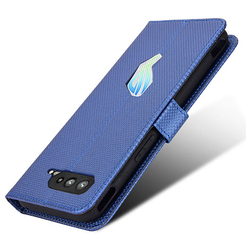 Asus ROG Phone 5 Pro用手帳型 レザーケース スタンド カバー BY1 Asus ネイビー