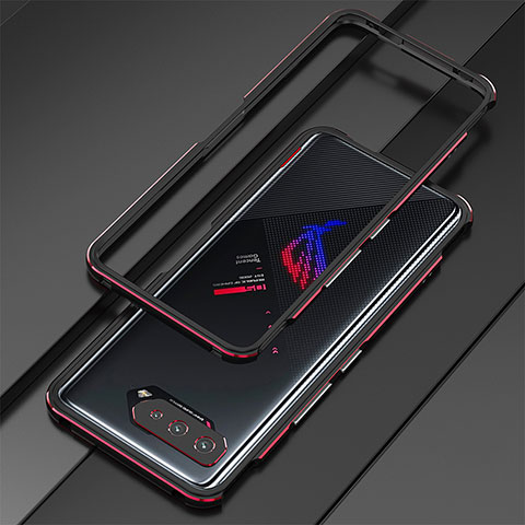 Asus ROG Phone 5s Pro用ケース 高級感 手触り良い アルミメタル 製の金属製 バンパー カバー Asus レッド・ブラック