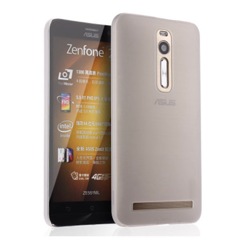 Asus Zenfone 2 ZE551ML ZE550ML用極薄ケース クリア透明 プラスチック Asus ホワイト