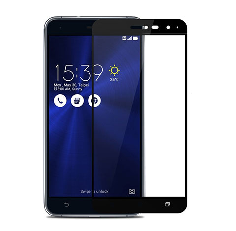 Asus Zenfone 3 ZE552KL用強化ガラス フル液晶保護フィルム Asus ブラック