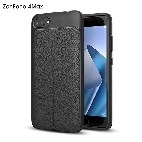 Asus Zenfone 4 Max ZC554KL用ハードケース プラスチック レザー柄 Asus ブラック