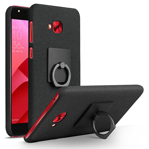 Asus Zenfone 4 Selfie Pro用ハードケース カバー プラスチック アンド指輪 Asus ブラック