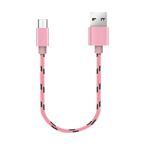 Micro USBケーブル 充電ケーブルAndroidユニバーサル 25cm S05 ピンク