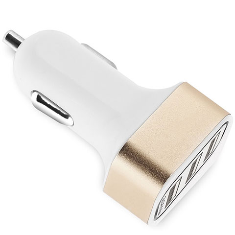 車載充電器3.0A USB電源3ポート カーチャージャー 急速充電 U07 ゴールド
