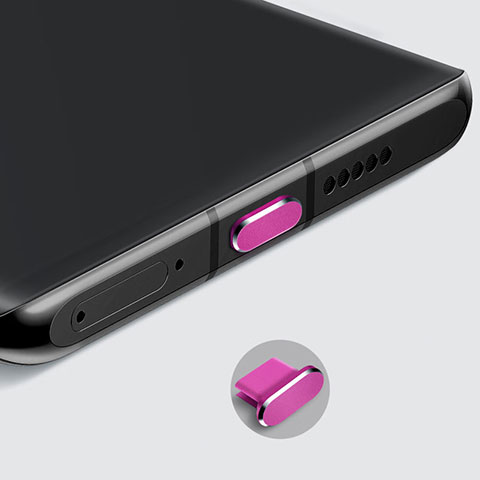 アンチ ダスト プラグ キャップ ストッパー USB-C Android Type-Cユニバーサル H08 ローズレッド