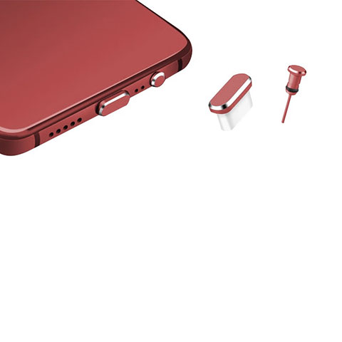 アンチ ダスト プラグ キャップ ストッパー USB-C Android Type-Cユニバーサル H17 レッド