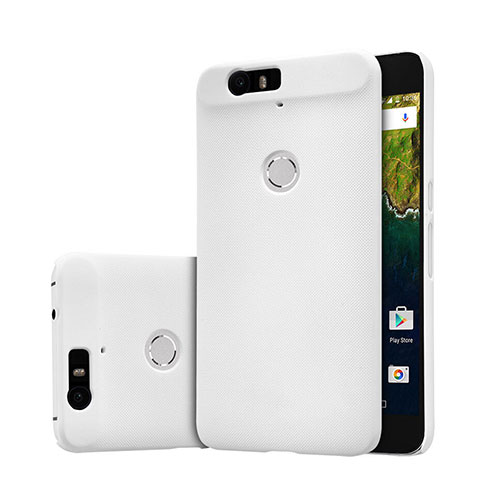 Google Nexus 6P用ハードケース プラスチック メッシュ デザイン グーグル ホワイト