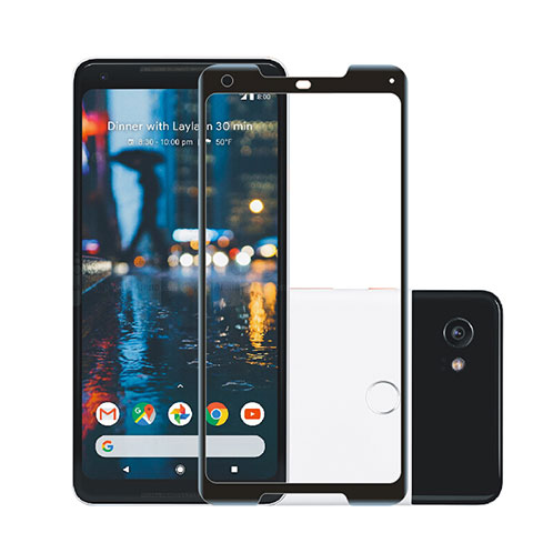 Google Pixel 2 XL用強化ガラス フル液晶保護フィルム F02 グーグル ブラック