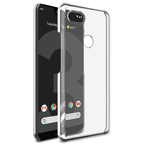 Google Pixel 3用ハードケース クリスタル クリア透明 グーグル ブラック