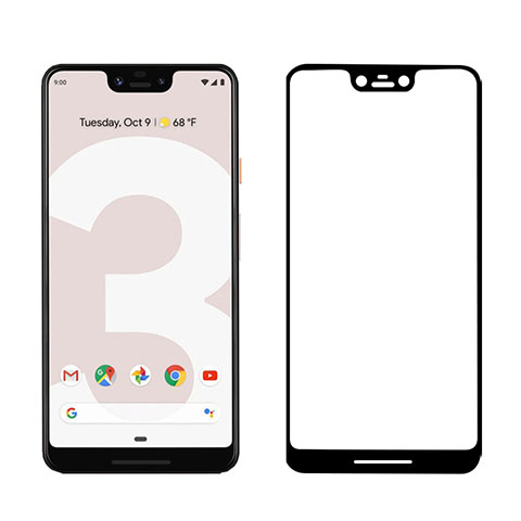 Google Pixel 3 XL用強化ガラス フル液晶保護フィルム F03 グーグル ブラック