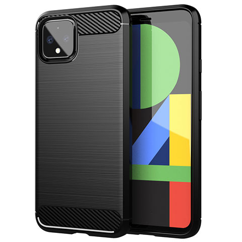 Google Pixel 4用シリコンケース ソフトタッチラバー ライン カバー グーグル ブラック