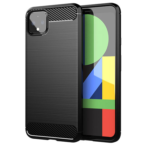 Google Pixel 4 XL用シリコンケース ソフトタッチラバー ライン カバー グーグル ブラック