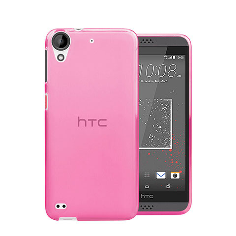 HTC Desire 530用極薄ソフトケース シリコンケース 耐衝撃 全面保護 クリア透明 HTC ピンク