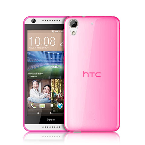 HTC Desire 626用極薄ソフトケース シリコンケース 耐衝撃 全面保護 クリア透明 HTC ピンク
